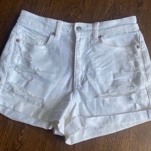American Eagle white distressed shorts